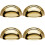 Loops 4x Victorian Cup Pull Handle Polished Brass 92 x 46mm 76mm Fixing Centres 1
