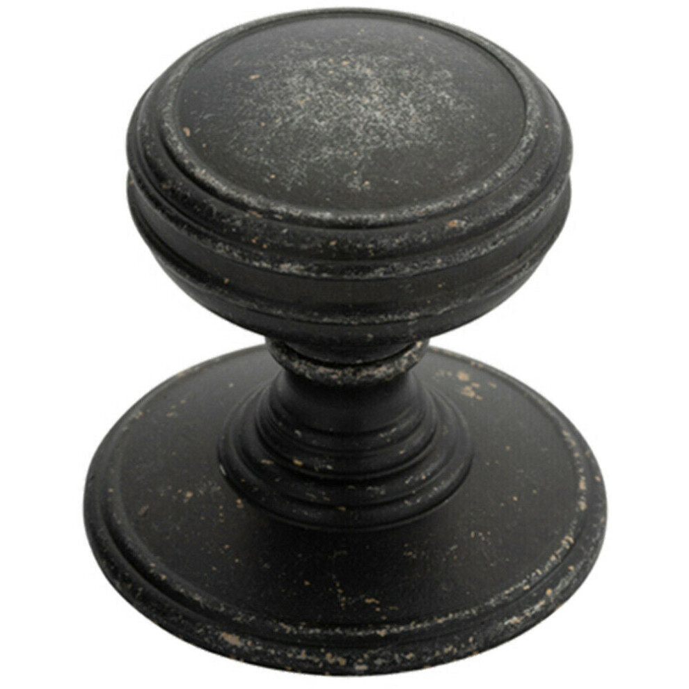 Loops Ringed Tiered Cupboard Door Knob 38Mm Diameter Pewter Cabinet Handle