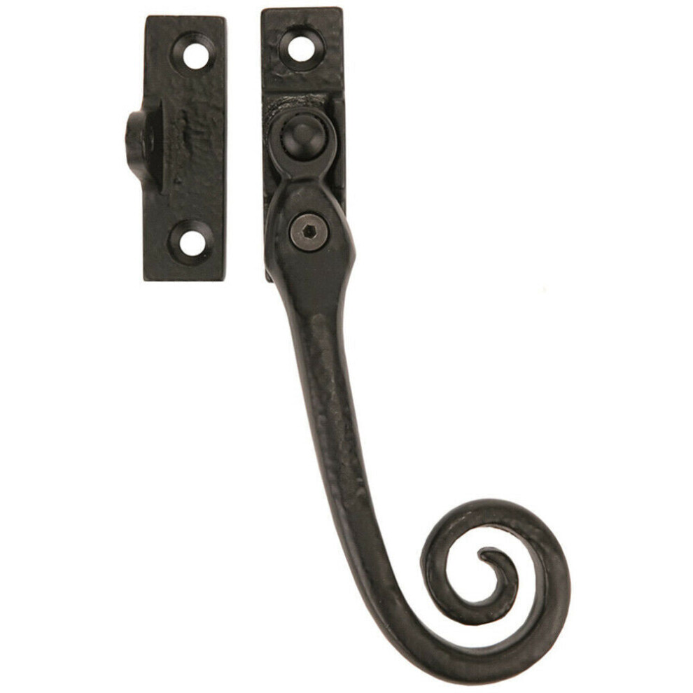 Right Handed Curly Tail Espagnolette Window Fastener Black Antique 57 X 17Mm