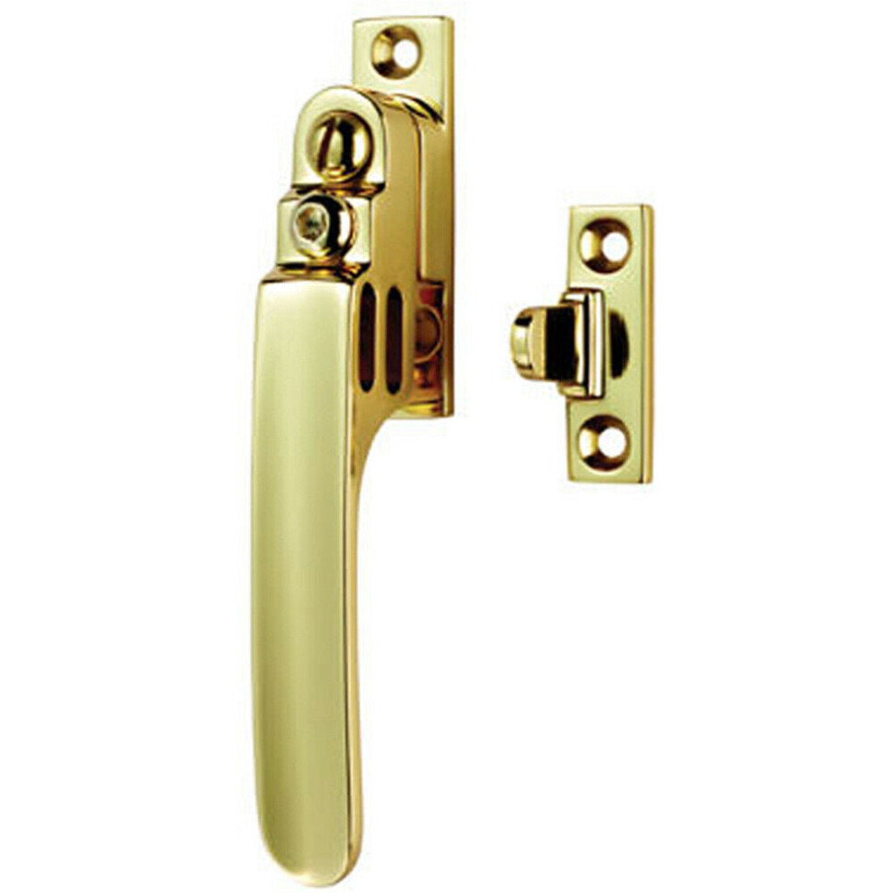 Loops Locking Casement Window Fastener With Night Vent 16 X 60Mm Polished Brass