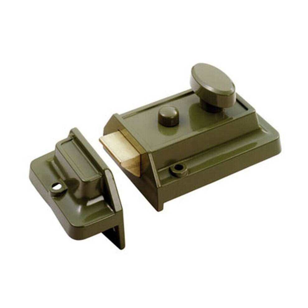 Traditional Rim Cylinder Nightlatch 60mm Green Finish Door Security Lock