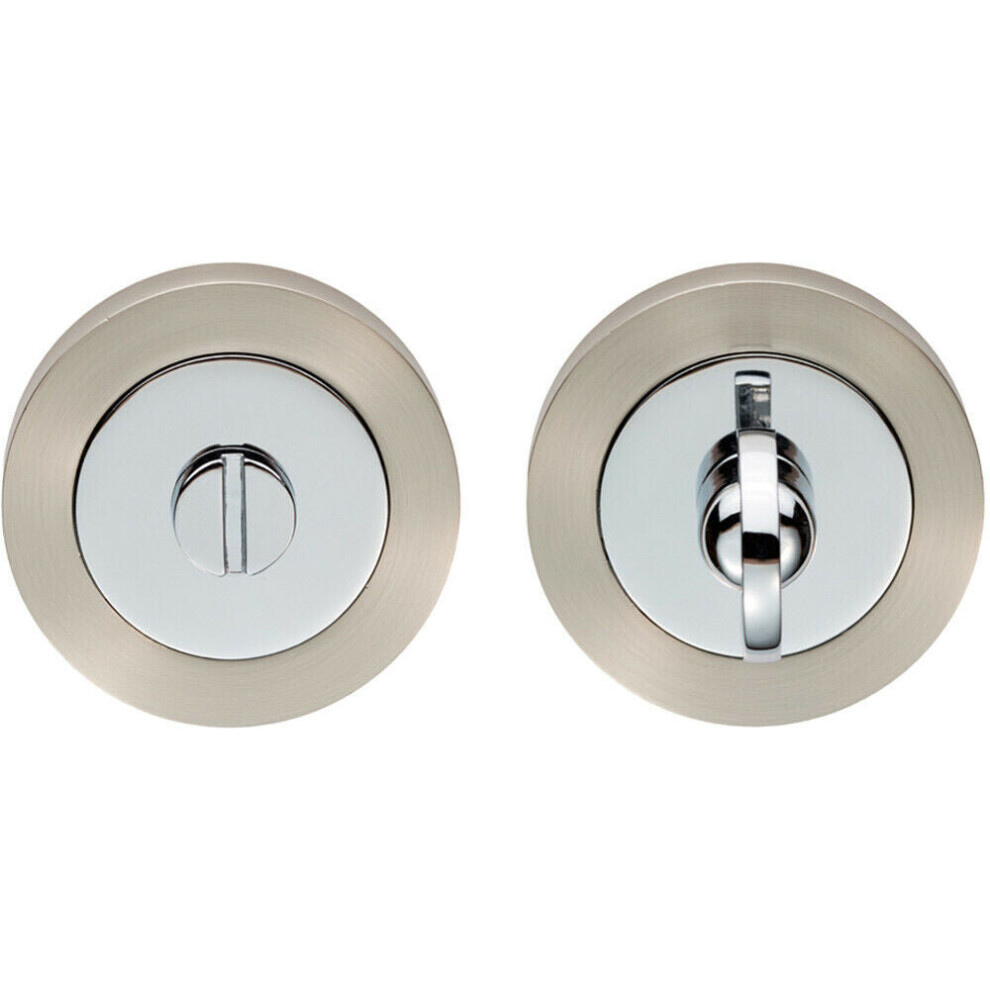 Loops Thumbturn Lock And Release Handle 50Mm Diameter Round Rose Nickel & Chrome
