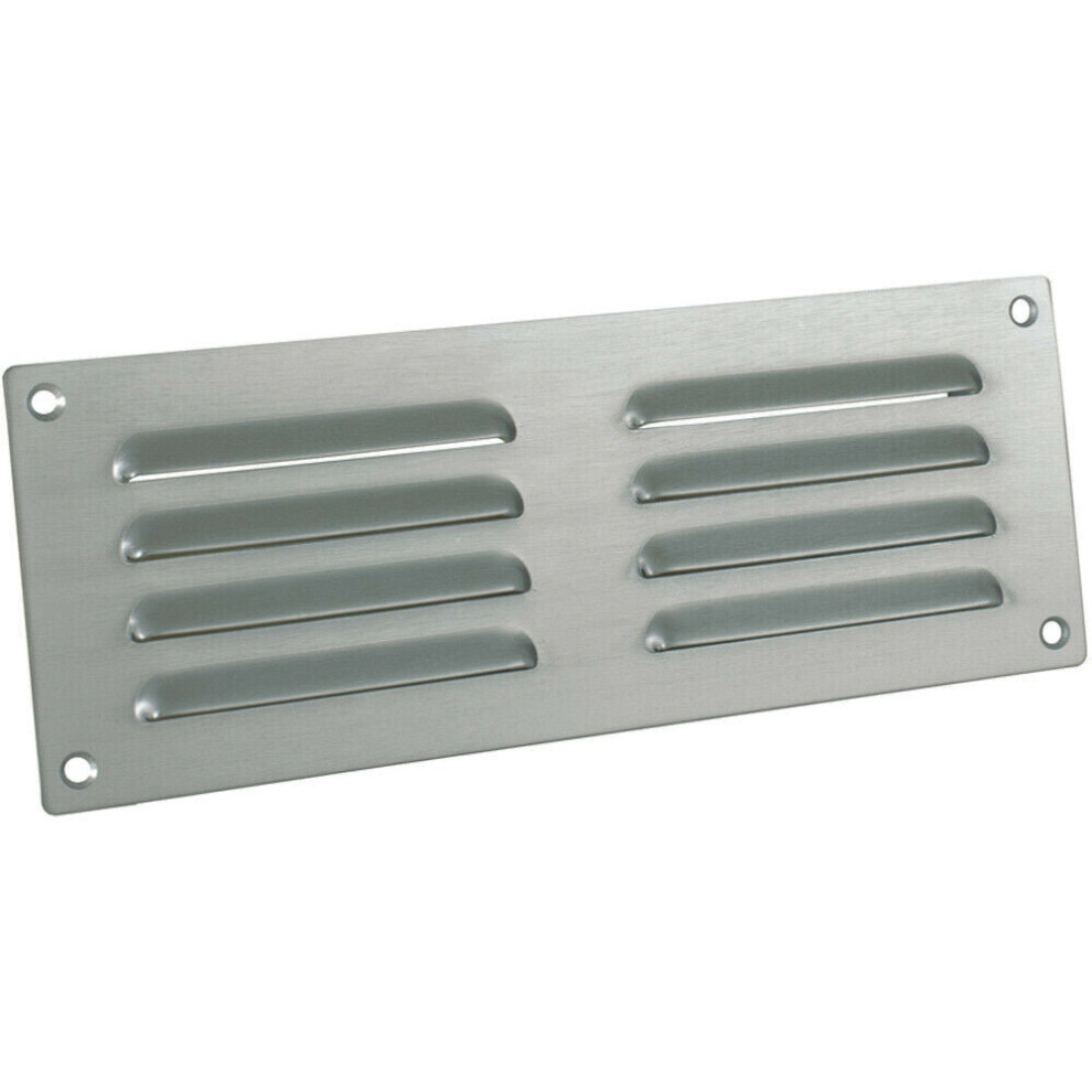 242 x 89mm Hooded Louvre Airflow Vent Satin Chrome Internal Door Plate