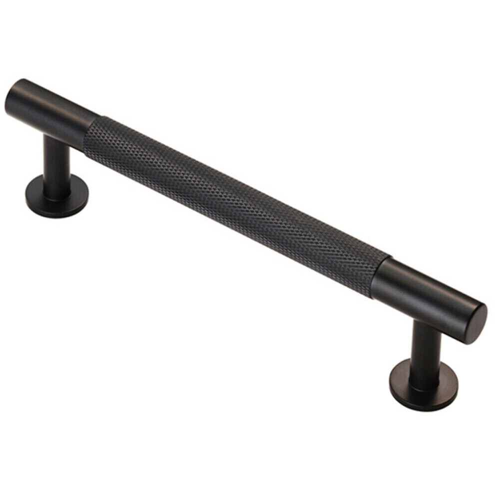 Loops Knurled Bar Door Pull Handle 158 X 13Mm 128Mm Fixing Centres Matt Black
