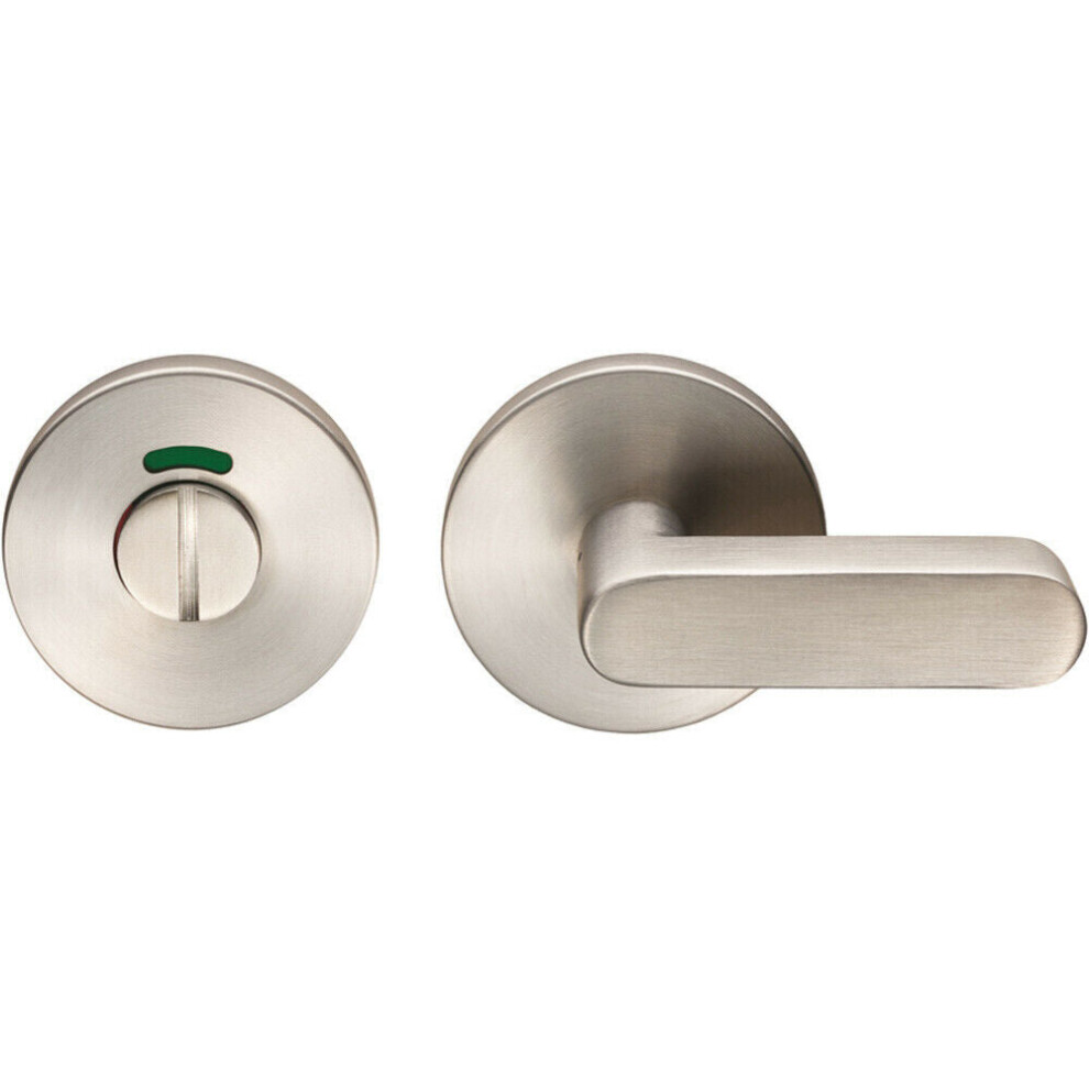 Thumbturn Lock And Release Handle With Indicator 64.5mm Handle Satin Steel