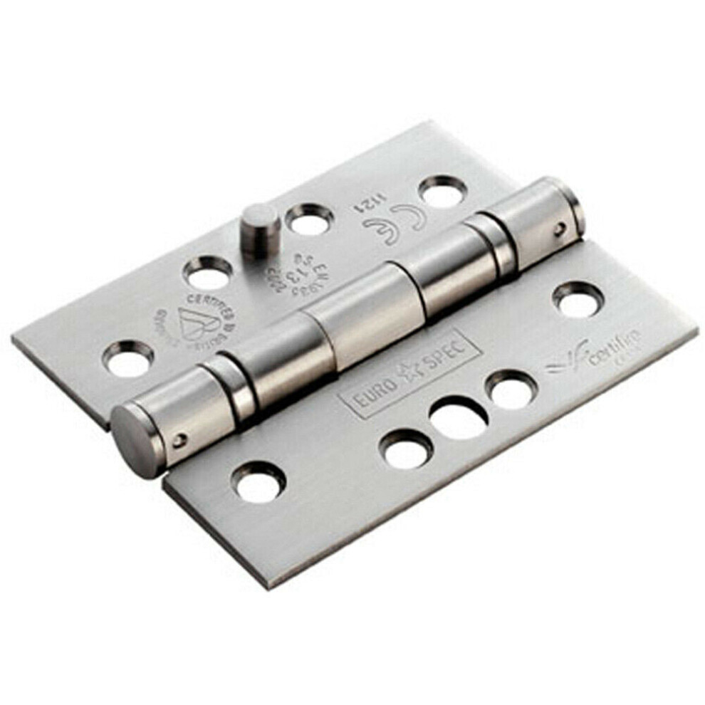 PAIR 102 x 76 x 3mm 13 Ball Bearing SECURITY Hinge Satin Stainless Steel