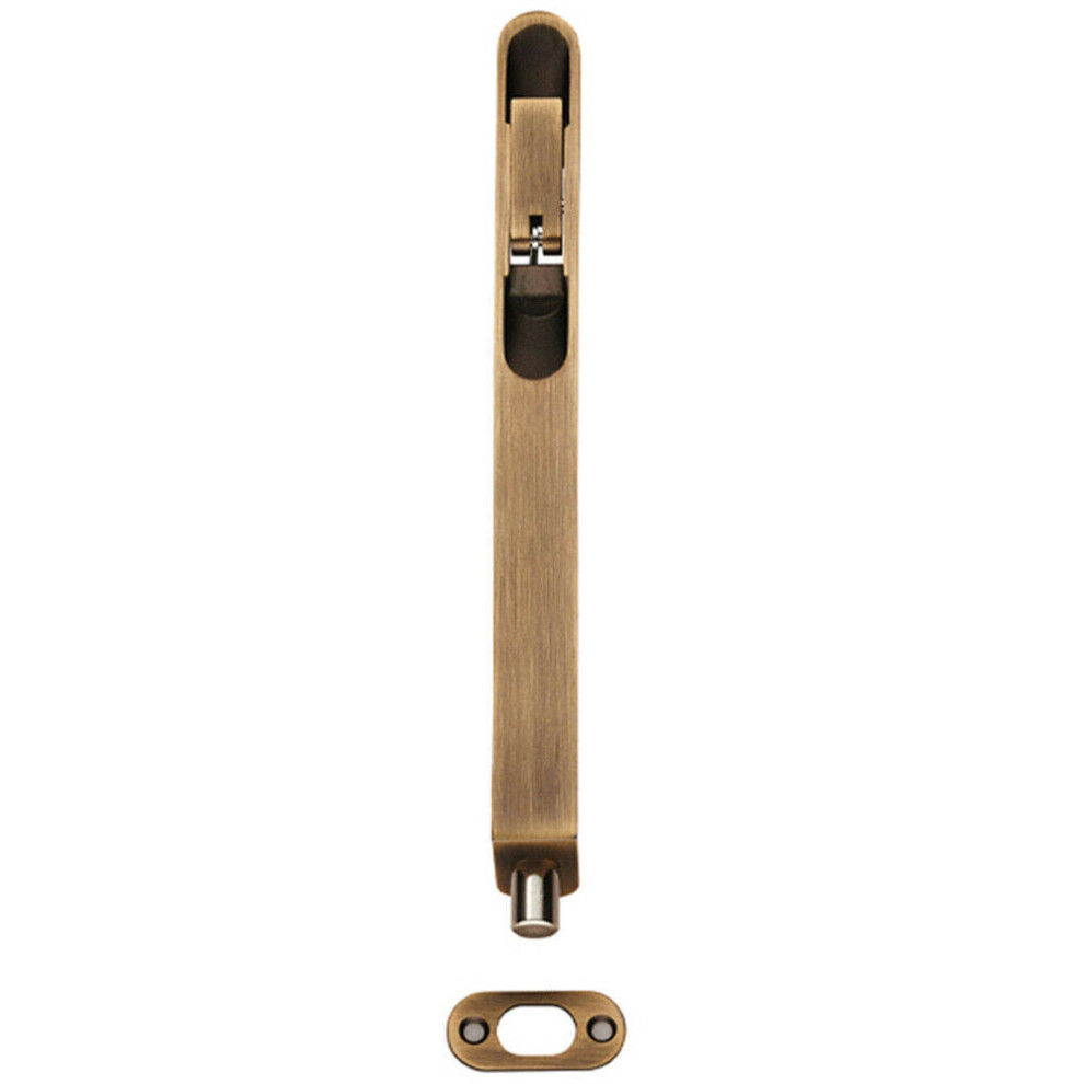 8 Inch Lever Action Flush Bolt Radius Forend 204 x 20mm Antique Brass