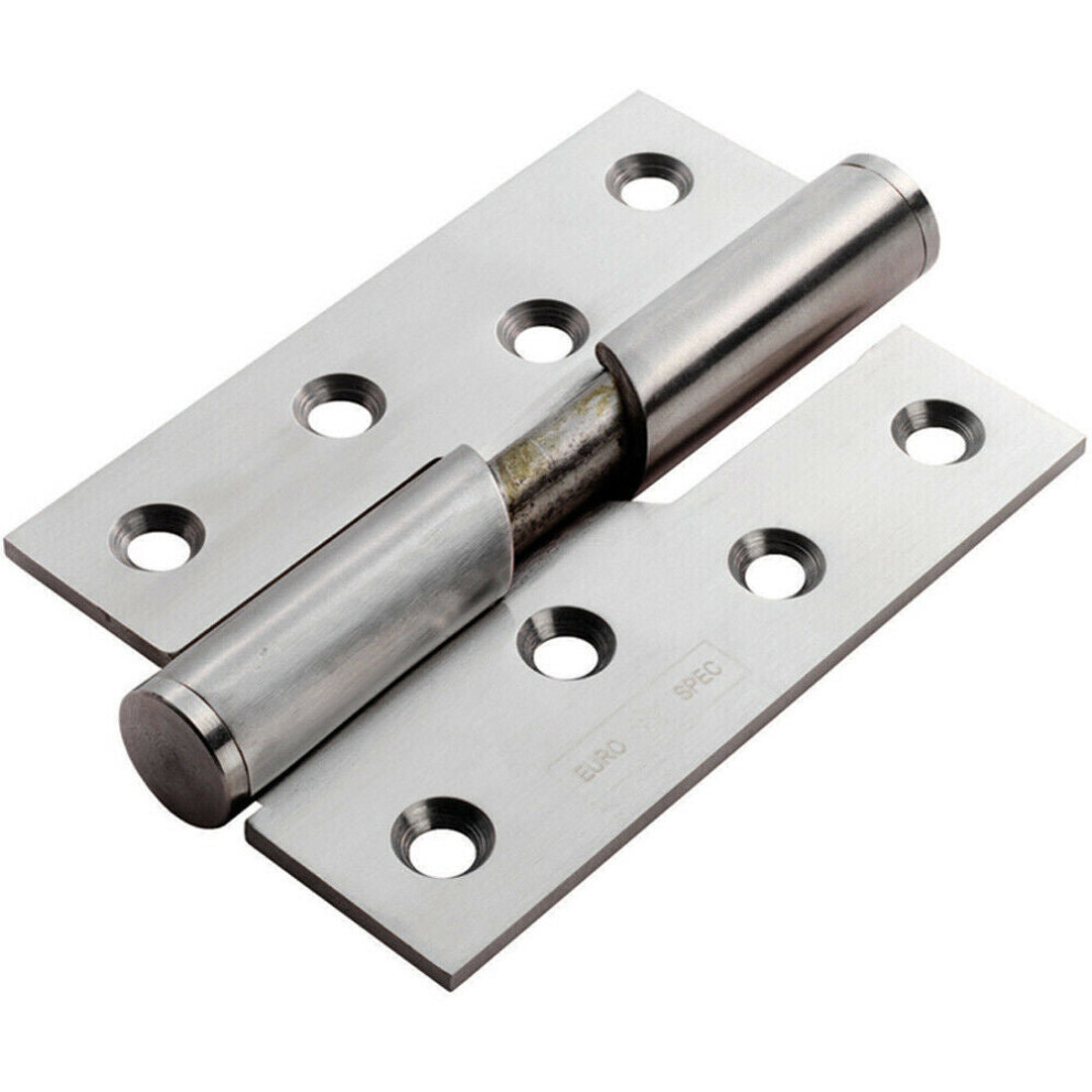Loops Pair 102 X 76 X 3Mm Left Handed Rising Butt Hinge Satin Stainless Steel