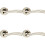 Loops 4x PAIR Curved Flowing Flared Handle Concealed Fix Round Rose Polished Nickel 1