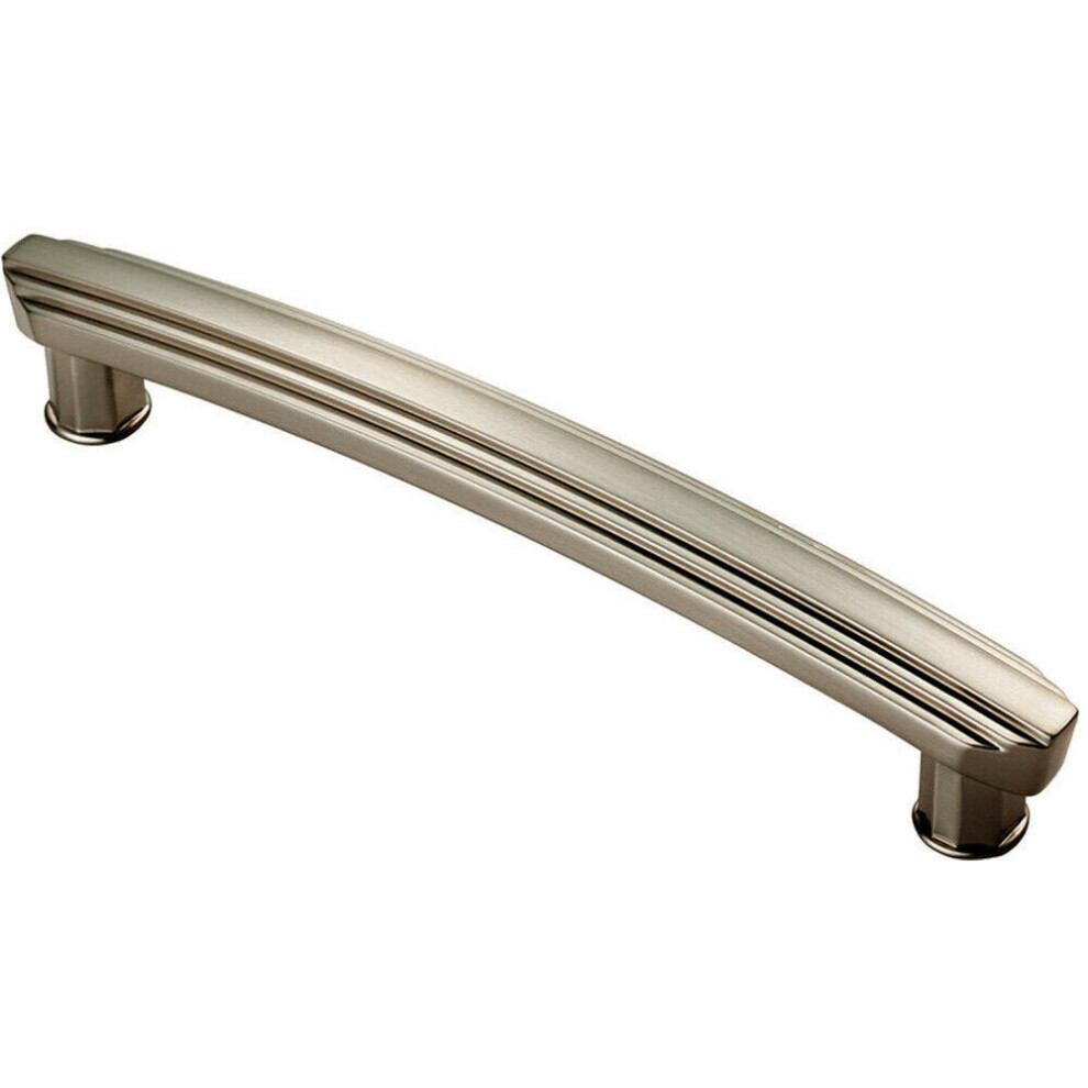 Loops Ridge Deisgn Curved Cabinet Pull Handle 160Mm Fixing Centres Satin Nickel