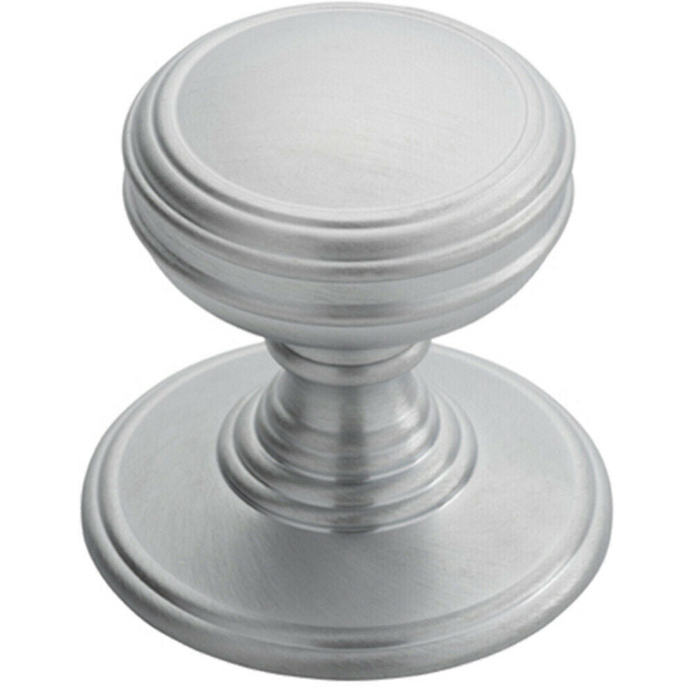 Ringed Tiered Cupboard Door Knob 38mm Diameter Satin Chrome Cabinet Handle-image-OPC-P8WK5F8-NEW