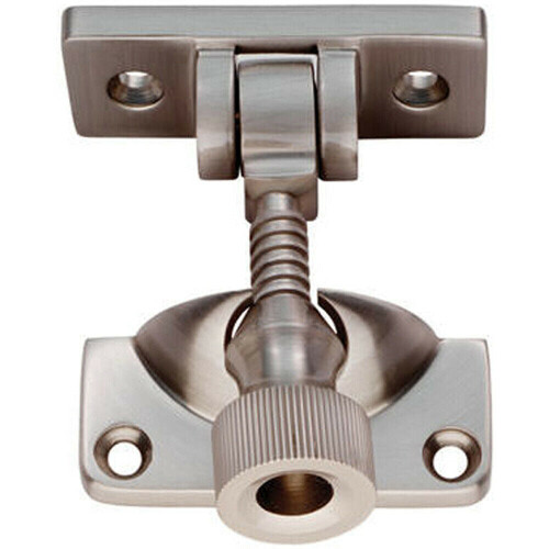 Loops Brighton Pattern Sprung Sash Fastener 60 x 25mm Fixing Plate Satin Nickel