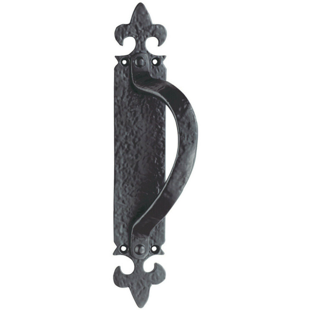 Loops Offset Traditional Forged Pull Handle 263.5 X 67Mm Antique Left Hand Black