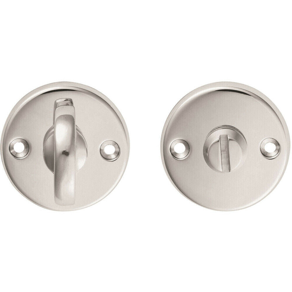 Slim Bathroom Thumbturn Lock and Release Handle 45mm Dia Polished Chrome