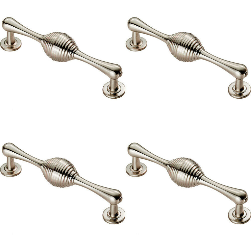 Loops 4X Reeded Beehive Handle On Round Rose And Stem 128Mm Fixing Centres Nickel
