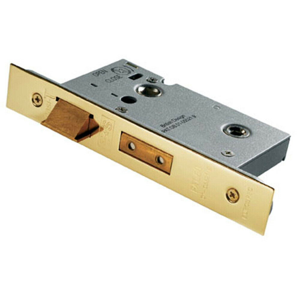 Architectural Tubular Locking Bathroom Door Latch 64mm Stainless Brass