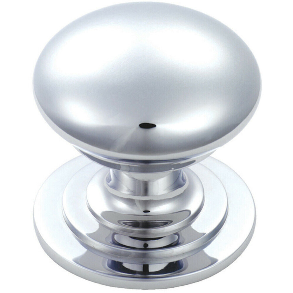 Victorian Round Cupboard Door Knob 50Mm Dia Polished Chrome Cabinet Handle 5056492572445