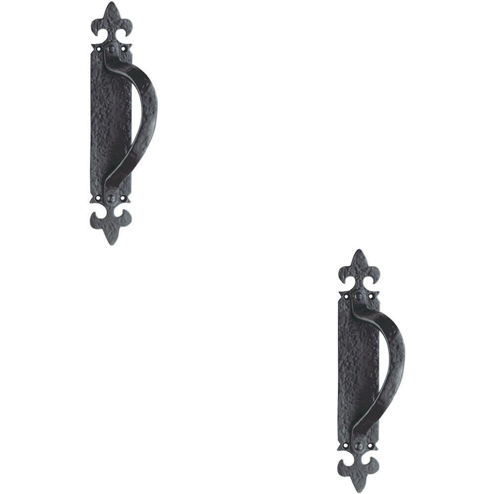 2X Offset Traditional Forged Pull Handle 263.5 X 67Mm Black Antique Left Hand 5056492592061