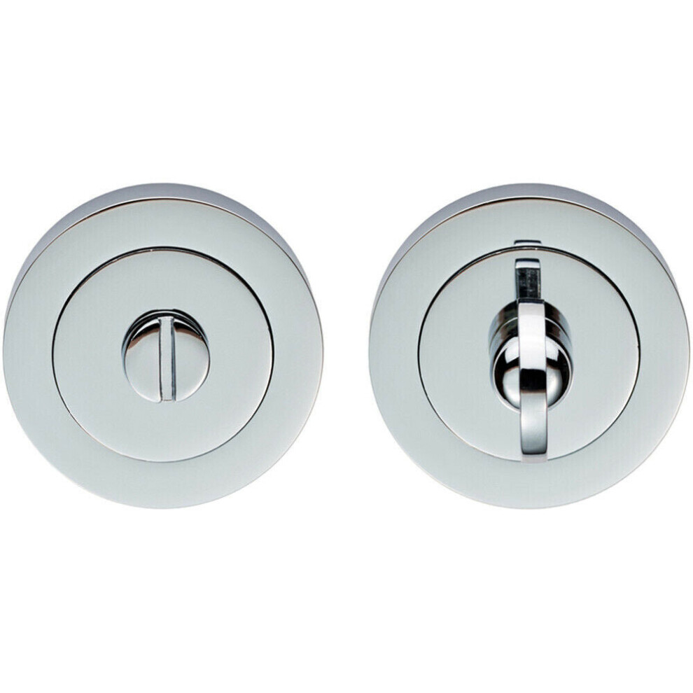 Loops Thumbturn Lock And Release Handle 50Mm Diameter Round Rose Polished Chrome