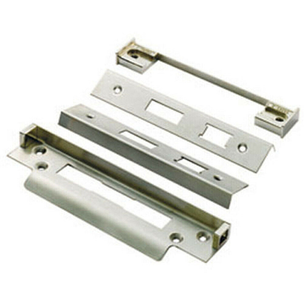 Rebate Kit for BS Cylinder Sash Locks For Double Doors 13mm Satin Steel