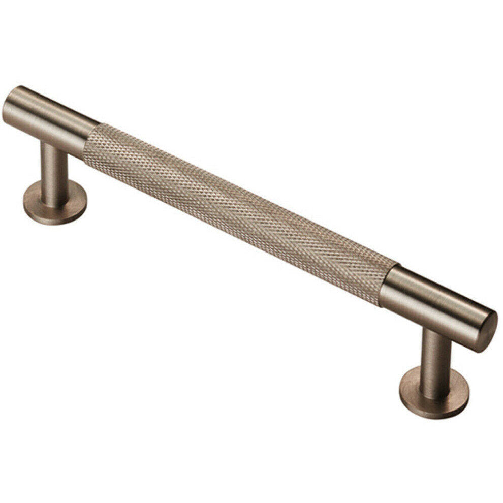 Loops Knurled Bar Door Pull Handle 158 X 13Mm 128Mm Fixing Centres Satin Nickel