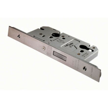 Architectural DIN Euro Profile Deadlock 60mm Backset Satin Stainless Steel