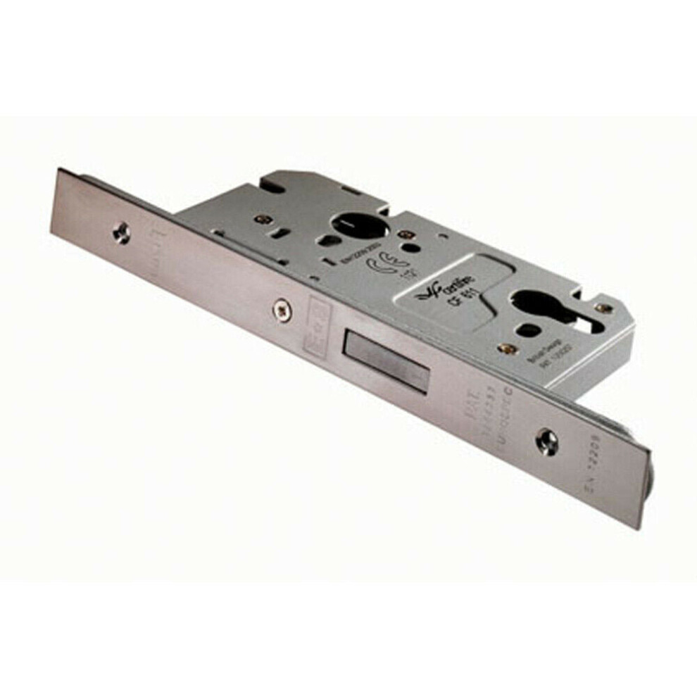 Loops Architectural Din Euro Profile Deadlock 60Mm Backset Satin Stainless Steel