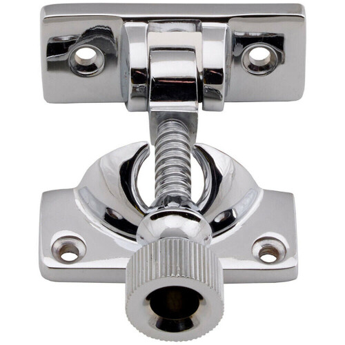 Loops Brighton Pattern Sprung Sash Fastener 60 x 25mm Fixing Plate Polished Chrome