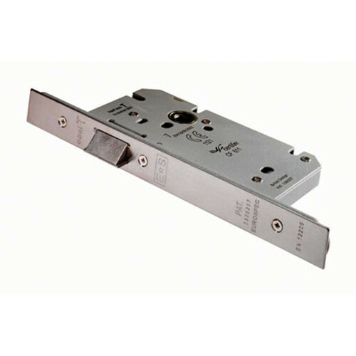 Loops Architectural DIN Latch Square Forend 60mm Backset Satin Stainless Steel
