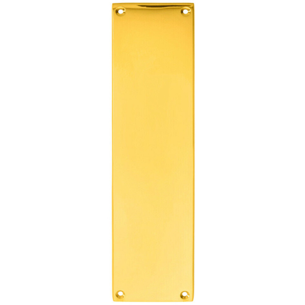 Loops Unisex Metallics Plain Victorian Door Finger Plate 298 X 73Mm Polished Brass Push Plate In - Image 3