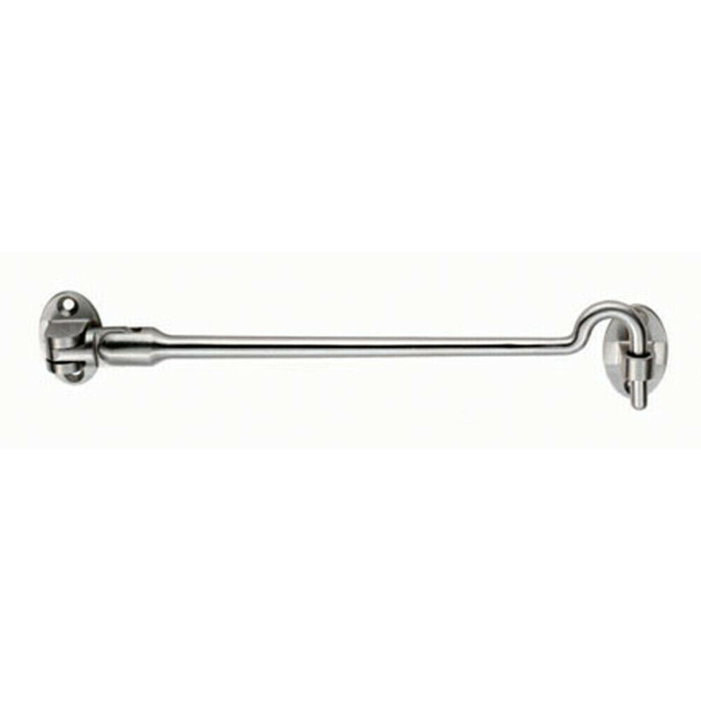Loops Silent Pattern Cabin Hook & Eye Satin Stainless Steel 200Mm Arm Cabinet Hatch