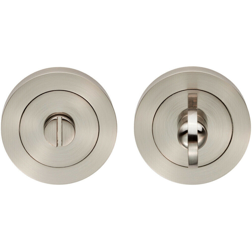 Thumbturn Lock And Release Handle 50Mm Diameter Round Rose Satin Nickel 5056492572377