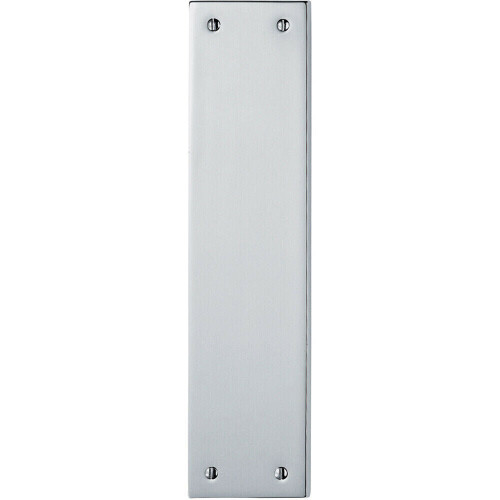 Loops Plain Victorian Door Finger Plate 298 x 73mm Polished Chrome Push Plate