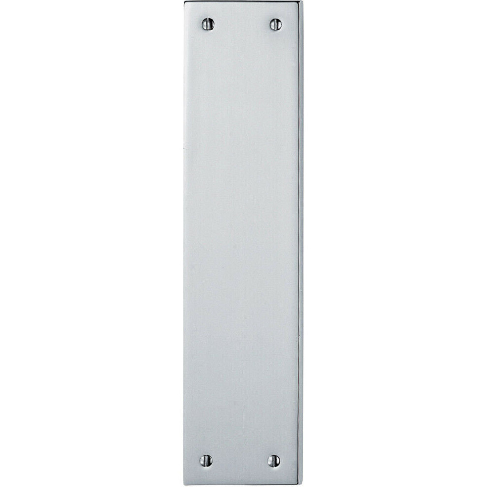 Plain Victorian Door Finger Plate 298 x 73mm Polished Chrome Push Plate