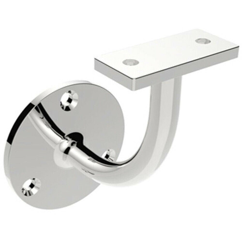 Loops Handrail Bannister Bracket Wall Support 62mm Projection Polished Steel
