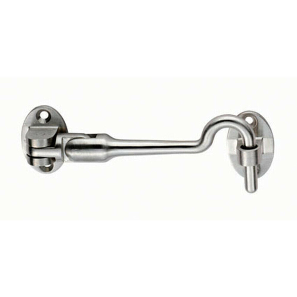 Loops Silent Pattern Cabin Hook & Eye Satin Stainless Steel 150Mm Arm Cabinet Hatch