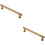 Loops 2x Knurled Bar Door Pull Handle 190 x 13mm 160mm Fixing Centres Satin Brass 1