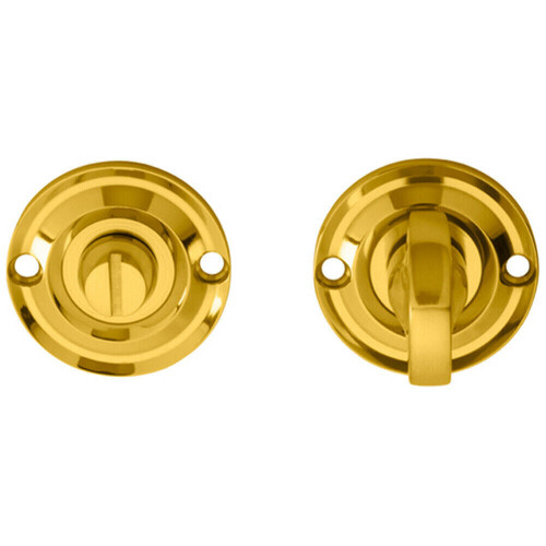 Loops Small Bathroom Thumbturn Lock And Release Handle 67mm Spindle Polished Brass