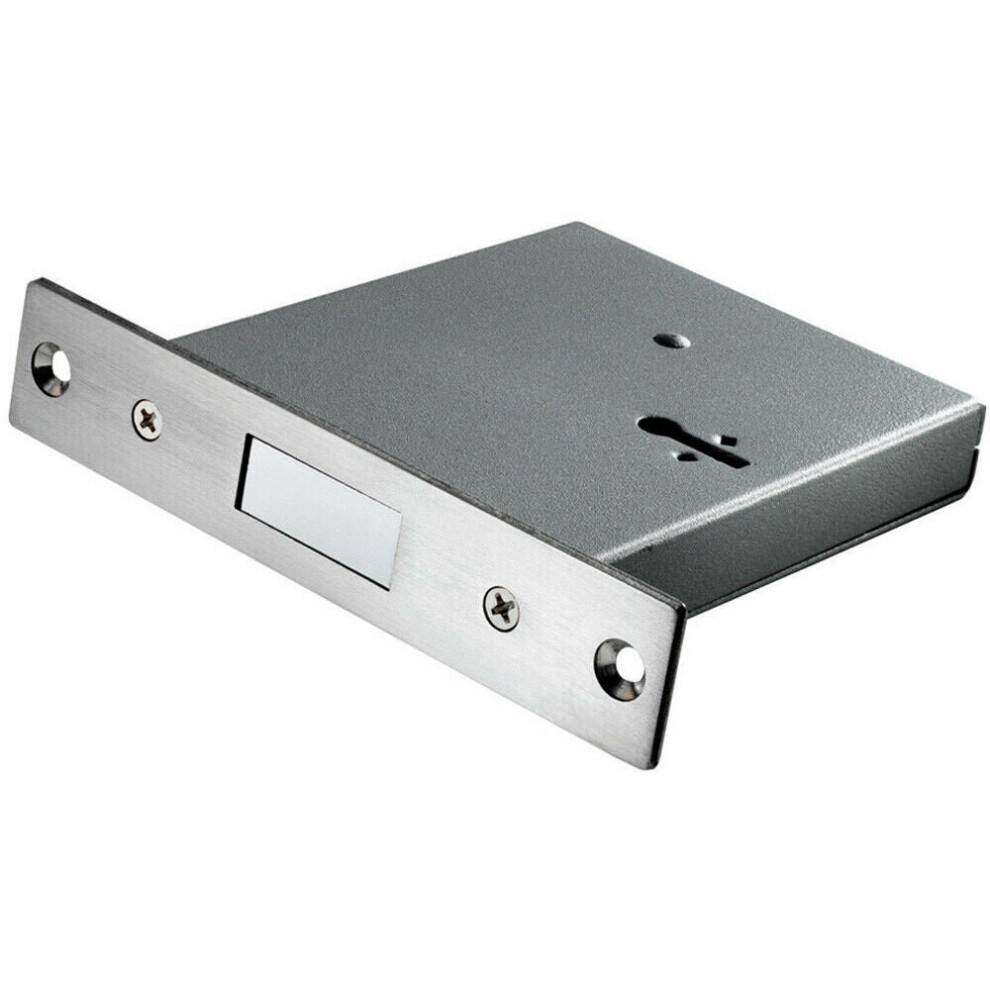 1 Lever Mortice Deadlock Architectural Door Lock 106mm Depth Satin Steel