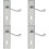 Loops 4x PAIR Victorian Scroll Handle on Lock Backplate 150 x 43mm Satin Chrome 1