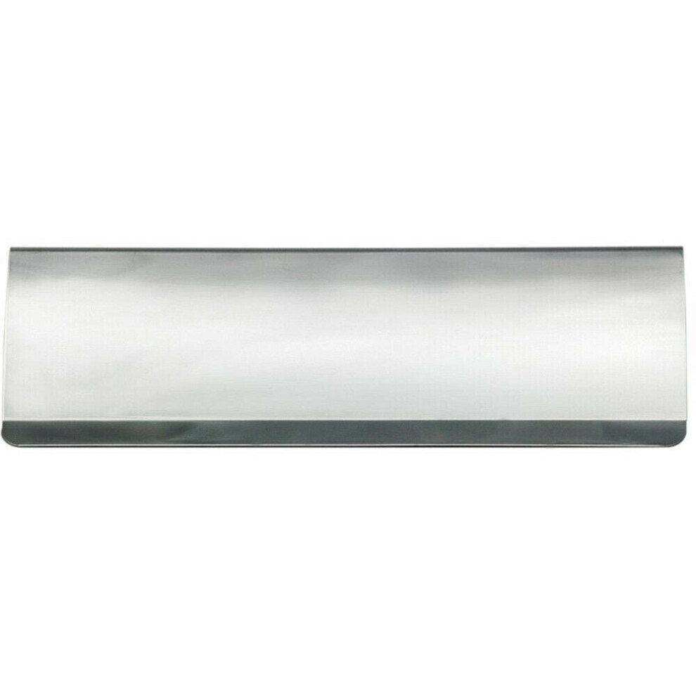 Interior Letterbox Plate Tidy Cover Flap 300 x 95mm Satin Steel & Chrome