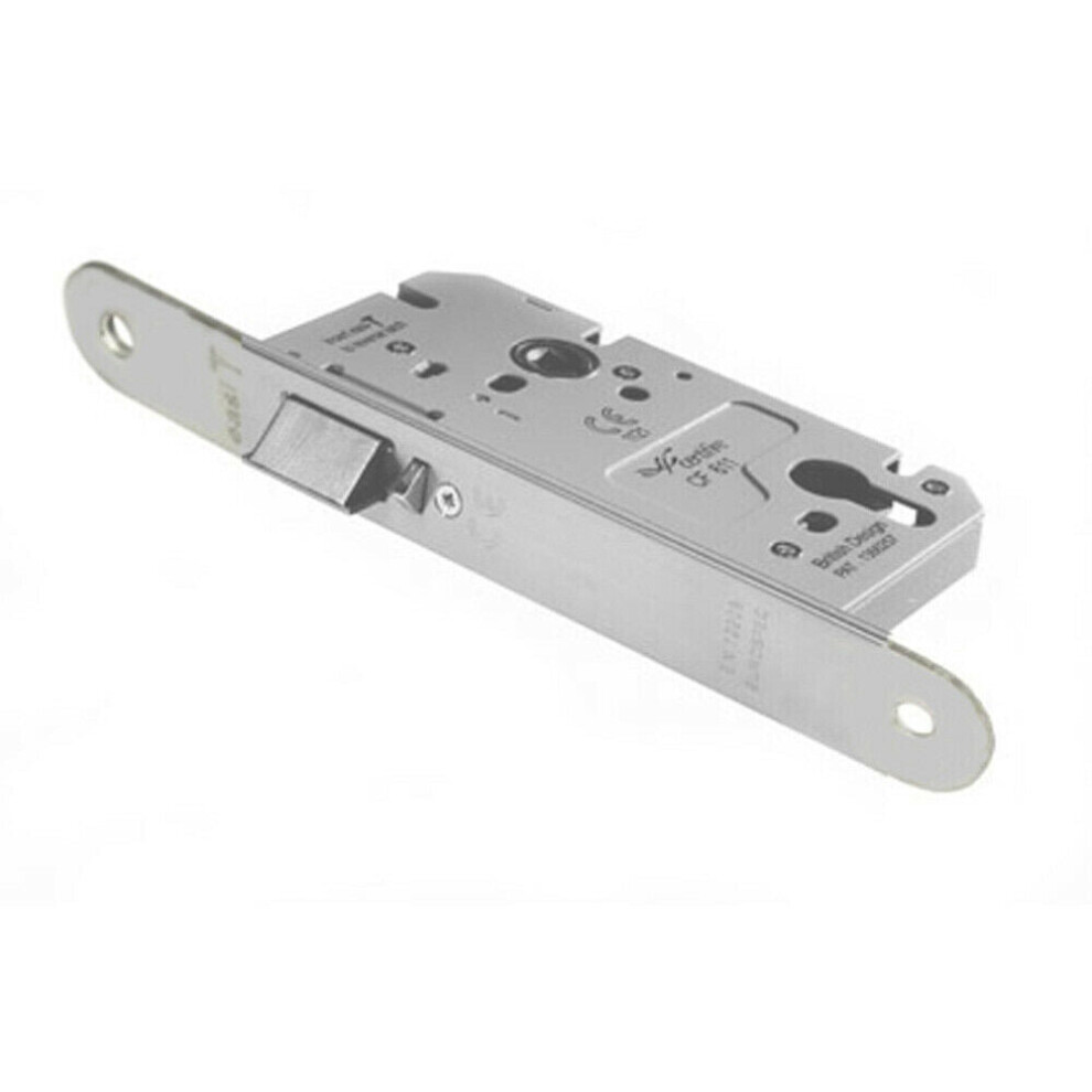Loops Architectural Din Euro Profile Nightlatch Radius Forend Satin Stainless Steel