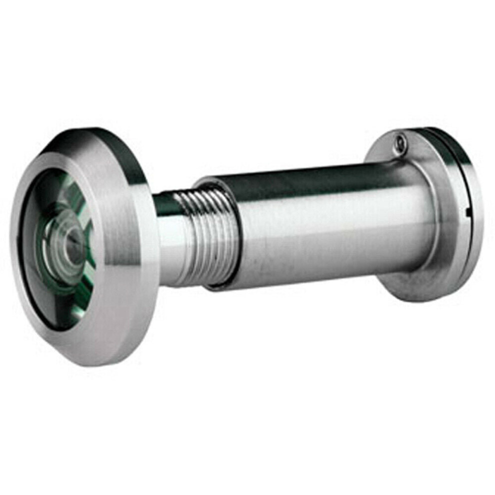 External Door Peephole Crystal Lens 180 Degree Viewing Angle Satin Steel 5056492573824