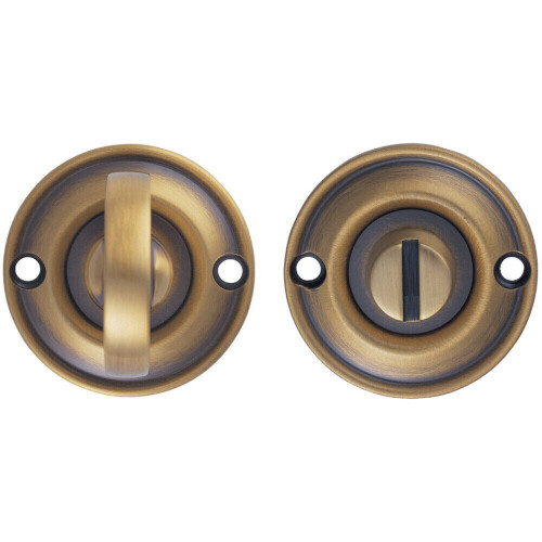 Loops Small Bathroom Thumbturn Lock And Release Handle 67mm Spindle Antique Bronze