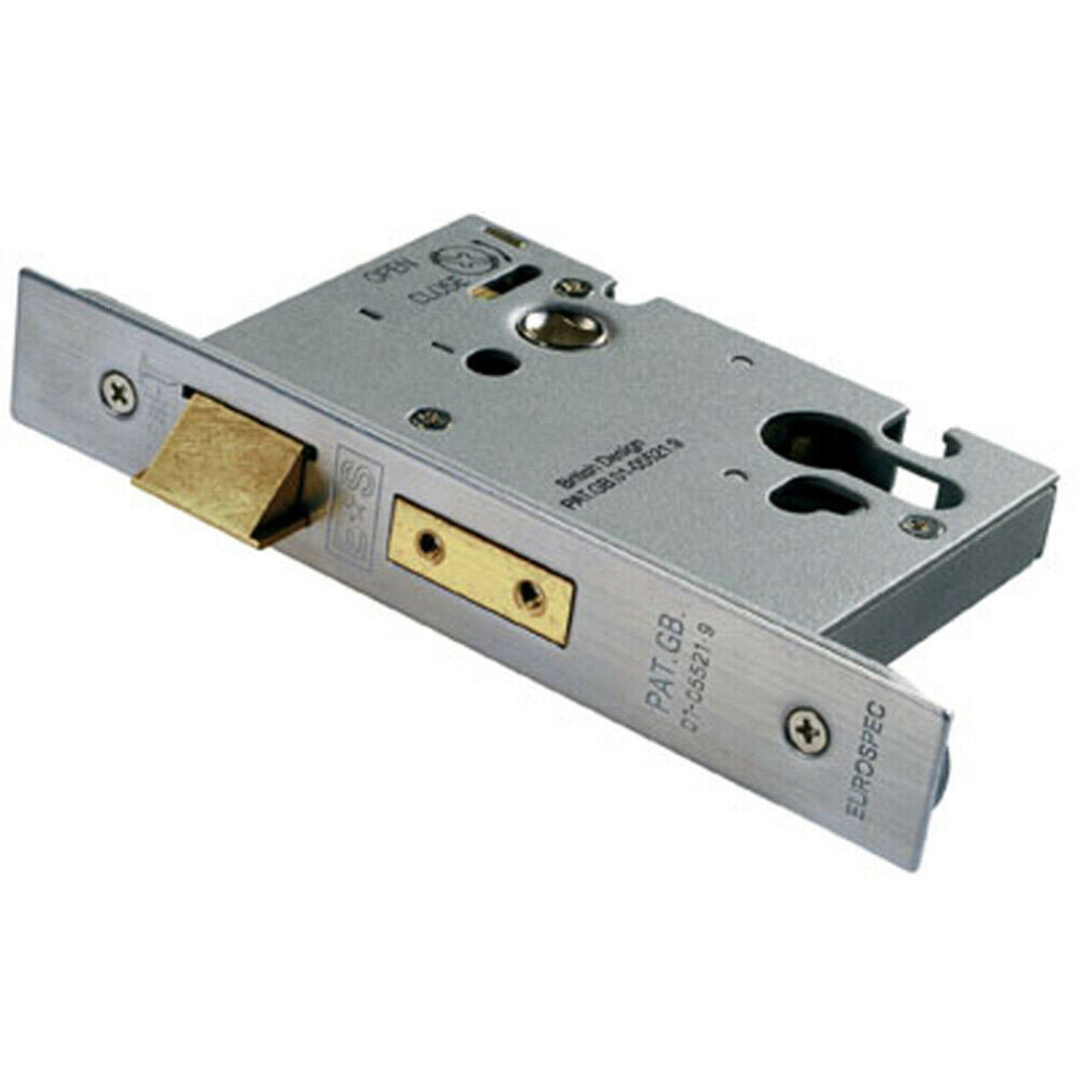 Euro Profile Architectural Sashlock 76mm Satin Stainless Steel Door Latch