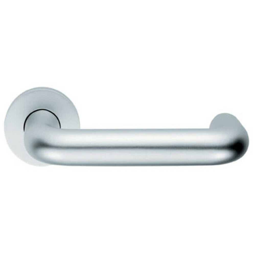 Loops Pair 22Mm Round Bar Safety Lever On Round Rose Dda Compliant Satin Aluminium