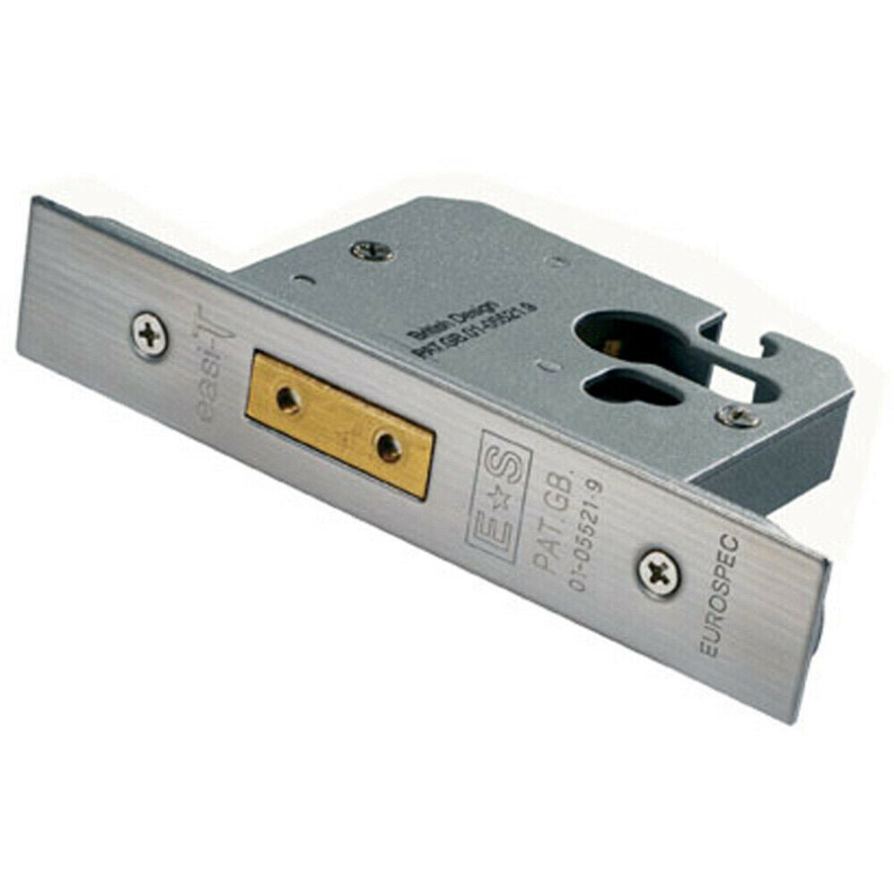 Loops 64Mm Euro Profile Deadlock Strike Plate Included Satin Stainless Steel