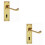 Loops 2x PAIR Victorian Scroll Handle on Lock Backplate 150 x 43mm Polished Brass 1