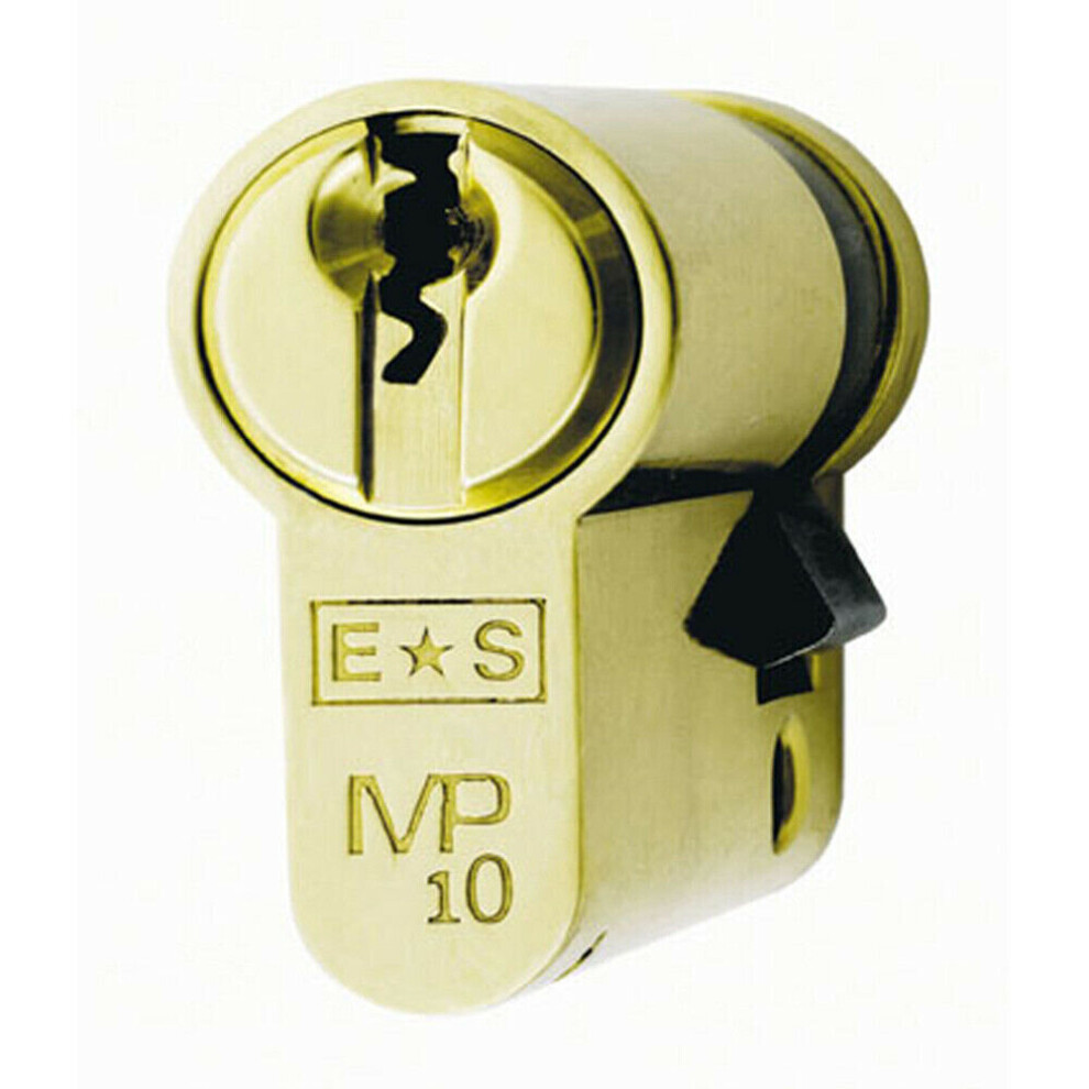 Loops 42Mm Euro Single Cylinder Lock Keyed Alike 10 Pin Polished Brass Door Lock