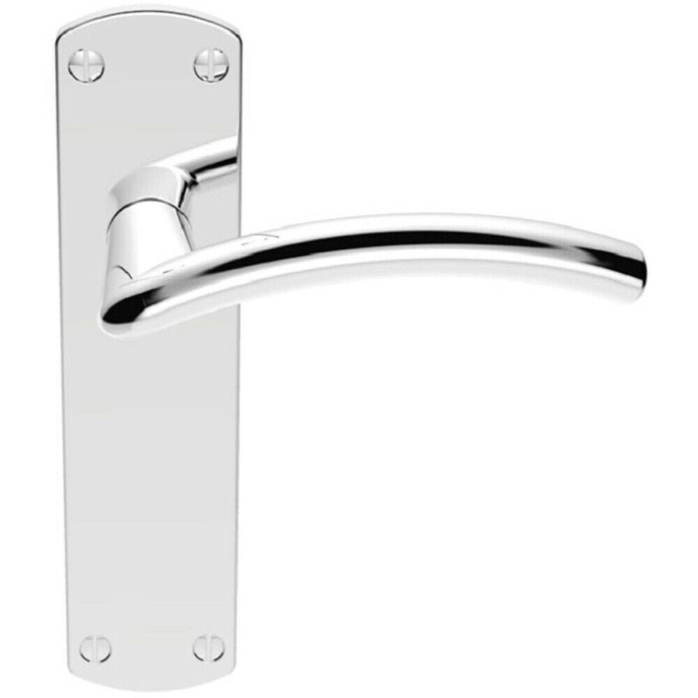 Loops Arched Lever On Latch Backplate Door Handle 170 X 42Mm Polished Chrome